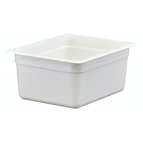 Cambro - Camwear Food Pan, 1/2 Size, 6" Deep, Polycarbonate, White, NSF